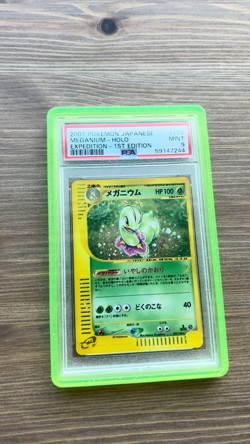 2001 POKEMON JAPANESE EXPEDITION 1ST ED #102 MEGANIUM-HOLO PSA 9 - Image 2