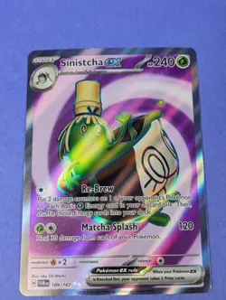 Sinistcha ex - 189/167 - Ultra Rare Foil Twilight Masquerade - Pokemon - NM - Image 1