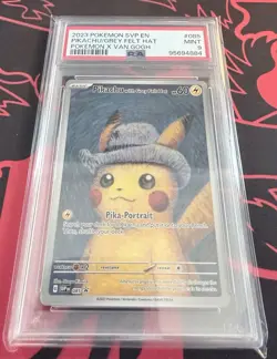 2023 Pokemon SVP EN x Van Gogh #085 Pikachu with Grey Felt Hat PSA 9 MINT - Image 1