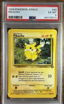 1999 Pokemon Jungle Pikachu Psa 6 - Image 1