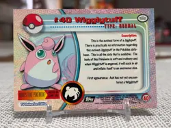 1999 Topps Pokemon #40 Wigglytuff (TV Animation Series 1) Black Logo LP - Image 2