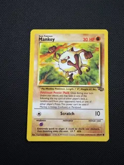 Mankey 55/64 Jungle Common Pokemon TCG LP - Image 1