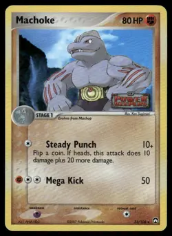 Pokemon Cards Machoke 33/108 STAMPED Reverse Holo Power Keepers Uncommon NM - Image 1