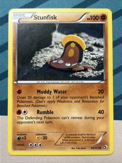 Pokemon Card - Stunfisk - Regular - Yuka Morii (83/113) Legendary Treasures *LP* - Image 1