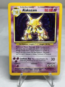 1999 Pokemon TCG Alakazam Base Set Holo Unlimited Rare Card 1/102 - Image 2