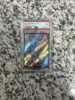 Pokemon Mew EX TCG Full Art Shiny Ultra Rare Card Paldean Fates 216/091 PSA 9 - Image 1
