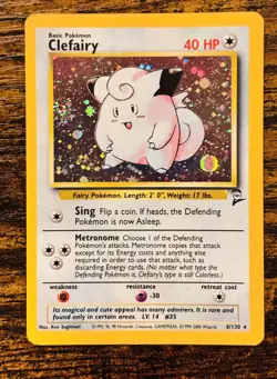2001 Base Set Clefairy Holo #6/130 Rare WOTC Pokemon Card TCG Swirl **MINT** - Image 1