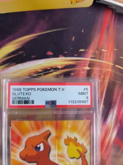 Pokemon Card Glutexo Charmeleon Topps Blue Logo 1999 Deutsch PSA 9 - Image 4