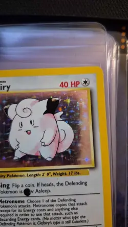 Pokemon TCG Clefairy Base Set Holo Unlimited Rare Card Black Dot Error 5/102 - Image 3