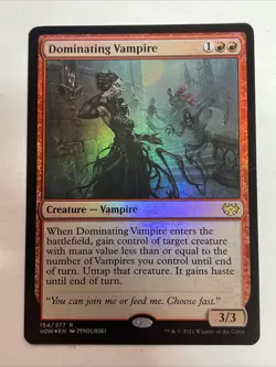 MTG Dominating Vampire Innistrad: Crimson Vow Foil #154 Rare - Image 1