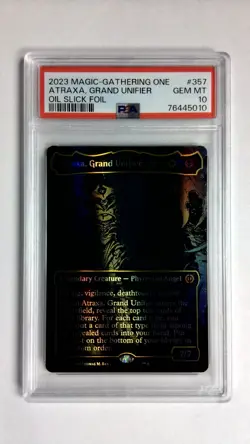 MTG Atraxa, Grand Unifier Oil Slick Raised Foil PSA 10 - Image 1