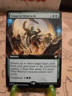 MTG Vengeful Regrowth Commander: Outlaws of Thunder Junction Regular Ext Art NM - Image 1