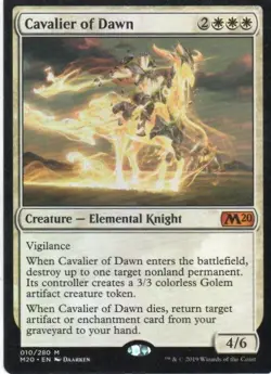 MTG: Core Set 2020: Cavalier of Dawn: Lightly Played Condition - Image 1