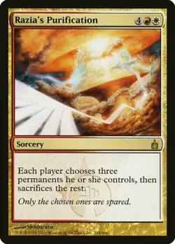 Magic the Gathering RAZIA'S PURIFICATION #224/306 Ravnica 2006 Gold Rare VF/NM - Image 1