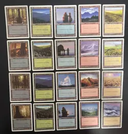 MTG 20X JAPANESE 5TH EDITION BASIC LANDS SET FOREST PLAINS SWAMP ISLAND MOUNTAIN - Image 1