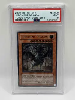 2009 YuGiOh Judgment Dragon TU01-EN000 Ultimate Rare PSA 9 MINT AMERICAN PRINT - Image 1