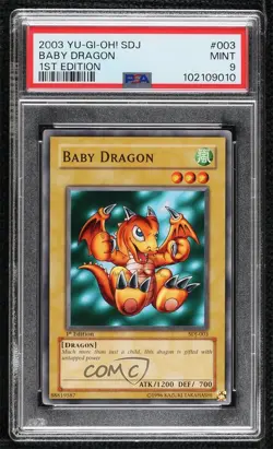 Baby Dragon 1st Ed. YuGiOh Starter Deck Joey PSA 9 MINT 2003 - Image 1