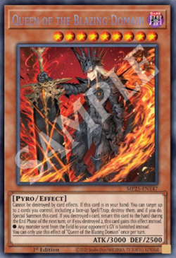Yugioh! Queen of the Blazing Domain MP25-EN147 Prismatic Secret Rare - Image 1