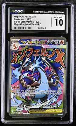 2025 Pokemon Black Star Promo Mega Charizard X ex #023 CGC 10 Gem Mint - Image 1