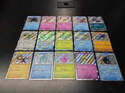 Lot Of 15 Paldean Fates Baby Shiny Pokemon Cards Luxio Ralts Abra - Image 1