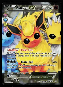 Flareon EX RC28/RC32 Full Art Generations Radiant Collection Pokemon Card - Image 1