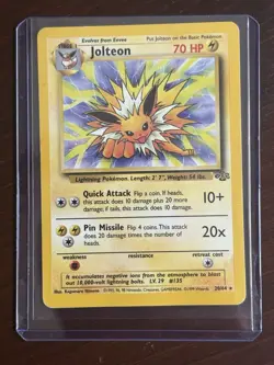 Jolteon 20/64 Jungle Non-Holo Rare Pokemon Card TCG - Image 1