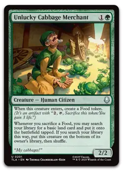 Unlucky Cabbage Merchant #201 (NM) TLA Magic MTG - Image 1