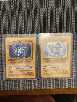 Two Pokemon TCG Machamp 8/102 Holo Base Set 1st Edition - Image 1