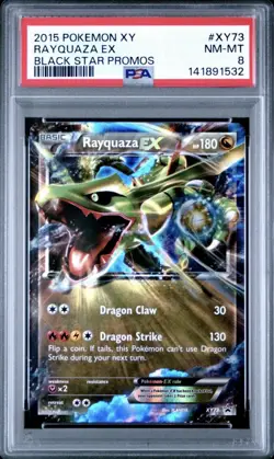 2015 Pokemon XY Rayquaza EX XY73 Holo Black Star Promo NM-MT PSA 8 New Cert - Image 1