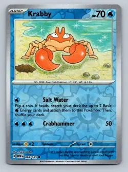 Pokemon Krabby SV: Scarlet & Violet 151 098/165 Near Mint NM Reverse Holo - Image 1
