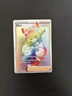 Pokemon TCG Trainer Klara Rainbow Secret Rare 217/198 Near Mint Chilling Reign - Image 1