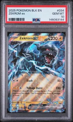 💎PSA 10 GEM MINT 2025 Pokemon Black Bolt ZEKROM EX #034 Holo - Image 3