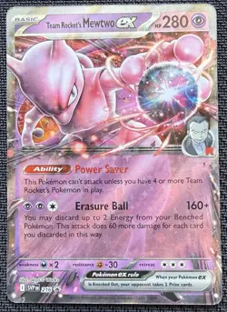 Team Rocket's Mewtwo ex 216 Pokemon TCG Promo Scarlet & Violet Promo NM - Image 3