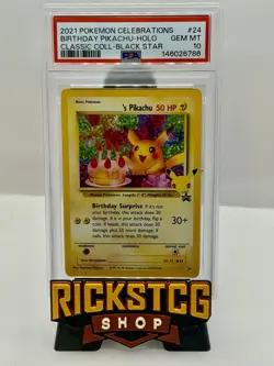 2021 POKEMON CELEBRATIONS CLASSIC COLL #24 BIRTHDAY PIKACHU-HOLO PSA 10 - Image 1