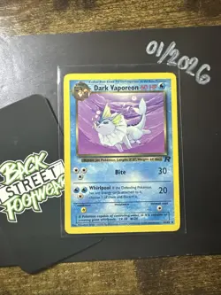 Dark Vaporeon 45/82, Team Rocket, Pokemon TCG, WOTC, Vintage 2000, Uncommon, NM - Image 3