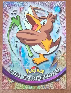 Pokemon TOPPS TV Animation Series 2 #83 Farfetch'd Blue Logo Holo PACK FRESH - Image 1