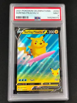Pokemon 2021 Surfing Pikachu 008/025 25th PSA 9 - Image 1