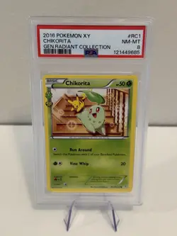 Pokemon Chikorita RC1/RC32 Radiant Collection Generations PSA 8 Trading Card TCG - Image 1
