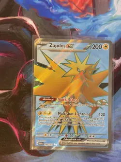 Zapdos EX 192/165 Full Art Ultra Rare Pokemon Scarlet & Violet 151 Near Mint - Image 1