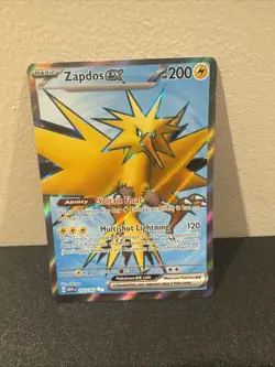 Pokemon TCG Zapdos EX Full Art Rare Card Scarlet & Violet-151 192/165 - Image 1