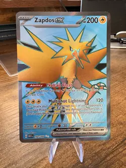 Pokemon TCG Zapdos EX Full Art Card 192/165 Scarlet Violet 151 Series - Image 1