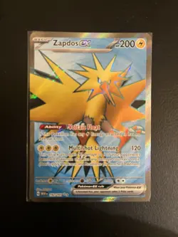 Pokemon TCG Zapdos EX Full Art Rare Card 192/165 SV3.5 Scarlet & Violet 151 - Image 1
