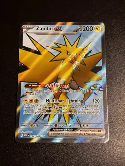 Pokemon TCG Zapdos EX Full Art Card Scarlet Violet 151 Series 192/165 NM - Image 1