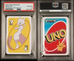 PSA 10 GEM MINT Japanese Mewtwo UNO Yellow 9 Pokemon Trading Card Game 2020 - Image 3