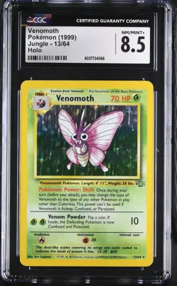 CGC 8.5 Venomoth 1999 Jungle 13/64 Holo Pokemon Card psa - Image 1
