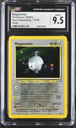 CGC 9.5 MINT+ Magnemite 2001 Neo Discovery 7/75 Holo Pokemon Card psa - Image 1