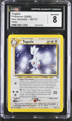 CGC 8 Togetic 2000 Neo Genesis 16/111 Holo SWIRL Pokemon Card psa - Image 1
