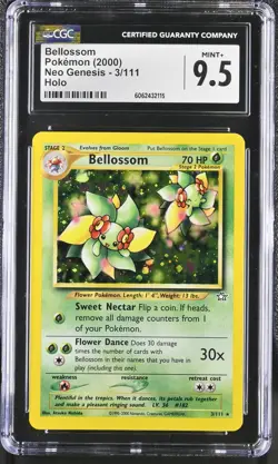 CGC 9.5 MINT+ Bellossom 2000 Neo Genesis 3/111 Holo Pokemon Card psa - Image 1