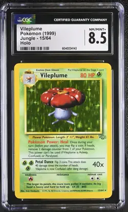 CGC 8.5 Vileplume 1999 Jungle 15/64 Holo Pokemon Card psa - Image 1