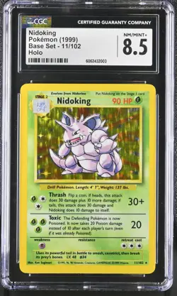 CGC 8.5 Nidoking 1999 Base Set 11/102 Holo Pokemon Card psa - Image 1